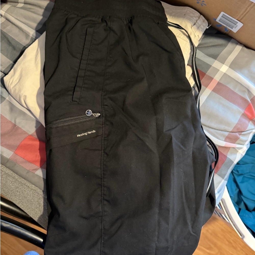 Healing Hands Black scrub Pants